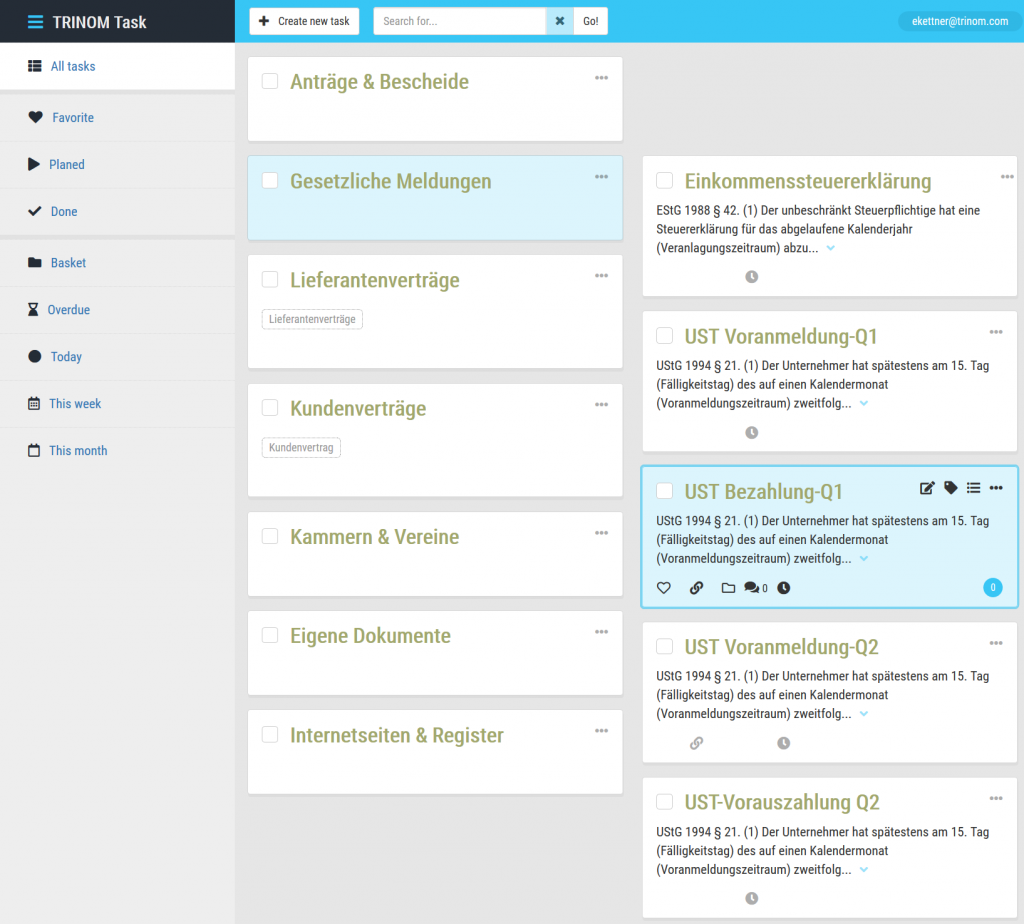 TRINOM Task: Dashboard